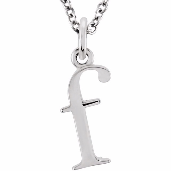 14k Gold Lowercase Initial 'f' Necklace - Picture 3 of 3